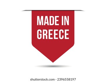 Made in Greece red vector banner illustration isolated on white background