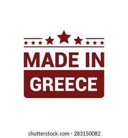 Made in Greece - Round red rubber stamp design isolated on white background. vector illustration vintage texture. Vector illustration
