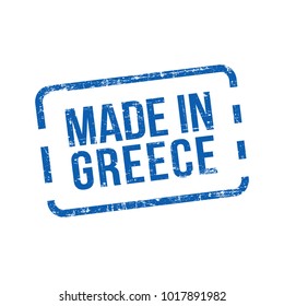 Made in Greece. Vector Flag Illustration design stamp label