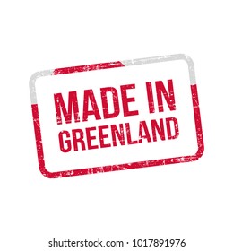 Made in Greenland. Vector Flag Illustration design stamp label