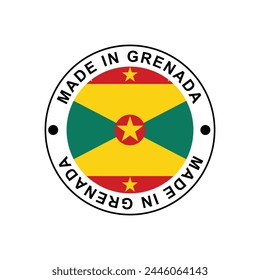 MADE IN GRENADA circle stamp with flag on white background vector illustration