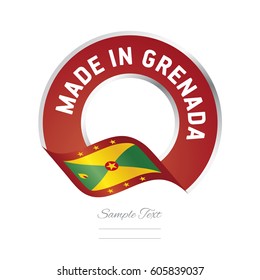 Made in Grenada flag red color label logo icon