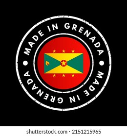 Made in Grenada text emblem stamp, concept background