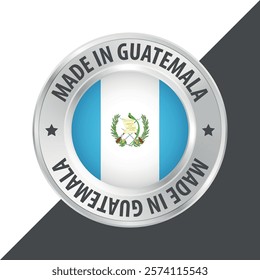 Made in Guatemala badge logo flag sticker 3d vector illustration isolated on white