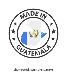 Made in Guatemala icon. Stamp made in with country map