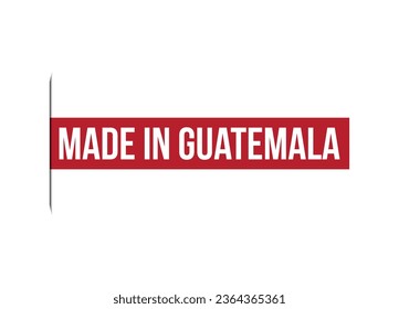 Dibujo de banner de vector rojo hecho en Guatemala aislado en fondo blanco