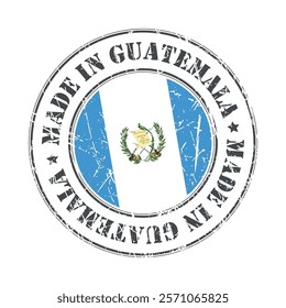 Made in Guatemala stamp scratched flag badge logo vector illustration