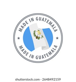 Made in Guatemala stamp, sticker. Vector illustration.