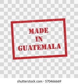 made in Guatemala text rubber seal stamp watermark. Caption inside rounded rectangular banner with grunge design and dirty texture. Slanted vector ink sticker on transparent background