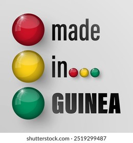 Made in Guinea graphic and label. Element of impact for the use you want to make of it.