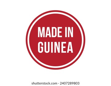 Made in Guinea red vector banner illustration isolated on white background
