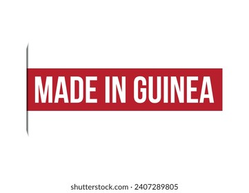 Made in Guinea red vector banner illustration isolated on white background