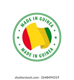 Made in Guinea stamp, sticker. Vector illustration.