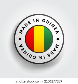 Made in Guinea text emblem badge, concept background