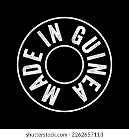Sello de emblema de texto hecho en Guinea, fondo de concepto