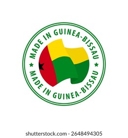 Made in Guinea-Bissau stamp, sticker. Vector illustration.