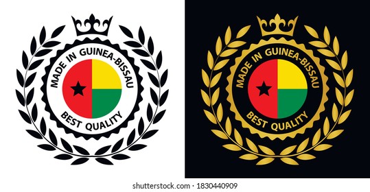 made in Guinea-Bissau vector stamp. badge with Guinea-Bissau flag