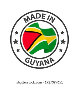 Made in Guyana icon. Stamp sticker. Vector illustration