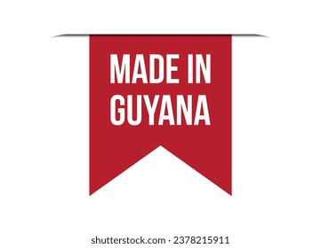 hergestellt in Guyana, rote Vektorbanner-Illustration einzeln auf weißem Hintergrund