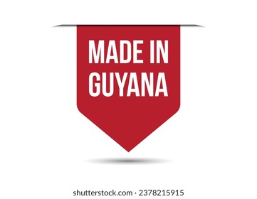 hergestellt in Guyana, rote Vektorbanner-Illustration einzeln auf weißem Hintergrund