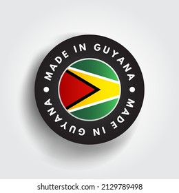 Made in Guyana text emblem badge, concept background