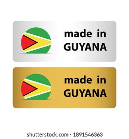 made in Guyana  vector stamp. badge with Guyana  flag