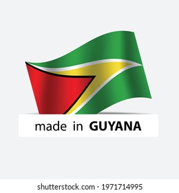 made in Guyana  vector stamp. badge with Guyana  flag
