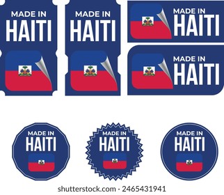 Made in Haiti. Haiti flag, Tag, Seal, Stamp, Flag, Icon vector