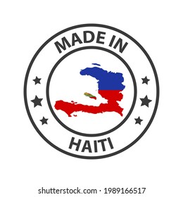 Made in Haiti icon. Stamp made in with country map