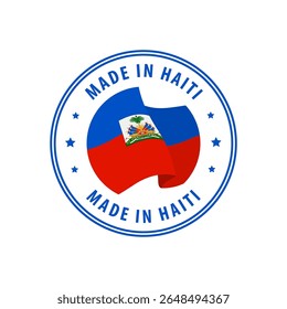 Feito no Haiti selo, adesivo. Ilustração vetorial.