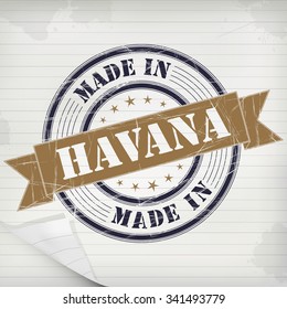Made in Havana vector rubber stamp on grunge paper