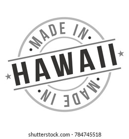 Made in Hawaii Stamp Design Vector Art Tourism Souvenir Round Seal Badge National Product.