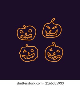 i made a helloween character with vector line style