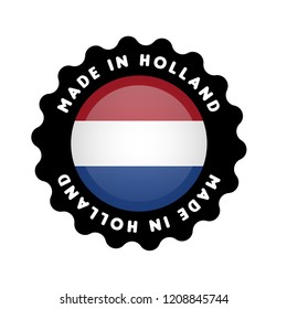 made in holland badge. Made in holland button
