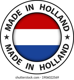 Made in Holland icon, circle button, vector illustration.