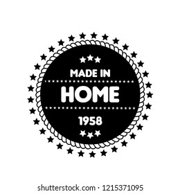 made in home emblem, label, badge. vintage stamp.package label. vector illustration 