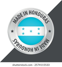 Made in Honduras badge logo flag sticker 3d vector illustration isolated on white