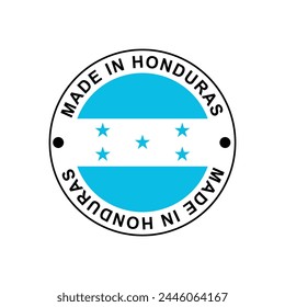 MADE IN HONDURAS circle stamp with flag on white background vector illustration