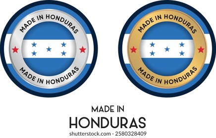 Made in Honduras. Premium labels, stickers, pointer, badge and symbol of Honduras flag icon. Collection vector illustration