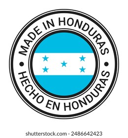 Made In Honduras round stamp sticker with Argentinian Flag vector illustration