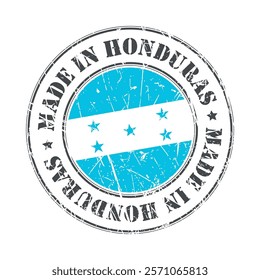 Made in Honduras stamp scratched flag badge logo vector illustration