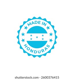 made in honduras vector seal design illustration with national flag colors and stars