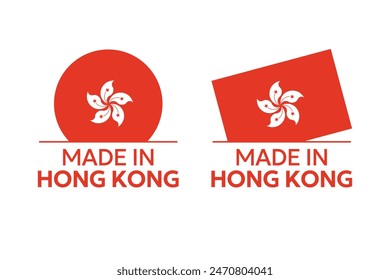 made in Hong Kong labels set, product icons of Hong Kong
