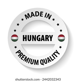 Made in Hungary graphic and label. Element of impact for the use you want to make of it.