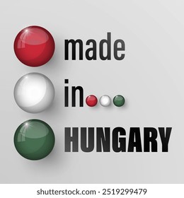 Made in Hungary graphic and label. Element of impact for the use you want to make of it.