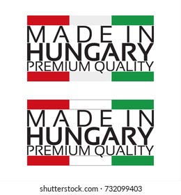 Made in Hungary icon, premium quality sticker with Hungarian colors, vector illustration isolated on white background
