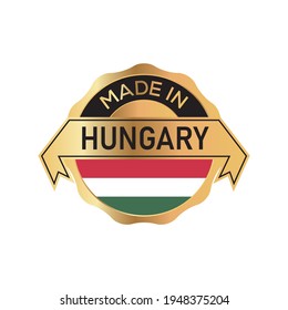 Hecha en HUNGRÍA logotipo insignia con bandera