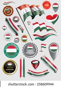 Made in Hungary Seal Collection, Hungarian Flag (Vector Art)