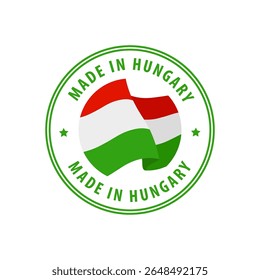 Made in Hungary stamp, sticker. Vector illustration.