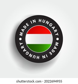 Made in Hungary text emblem badge, concept background